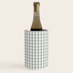 Desert Sage Grey Green and White Gingham Check Wine Chiller Gallery Image 1