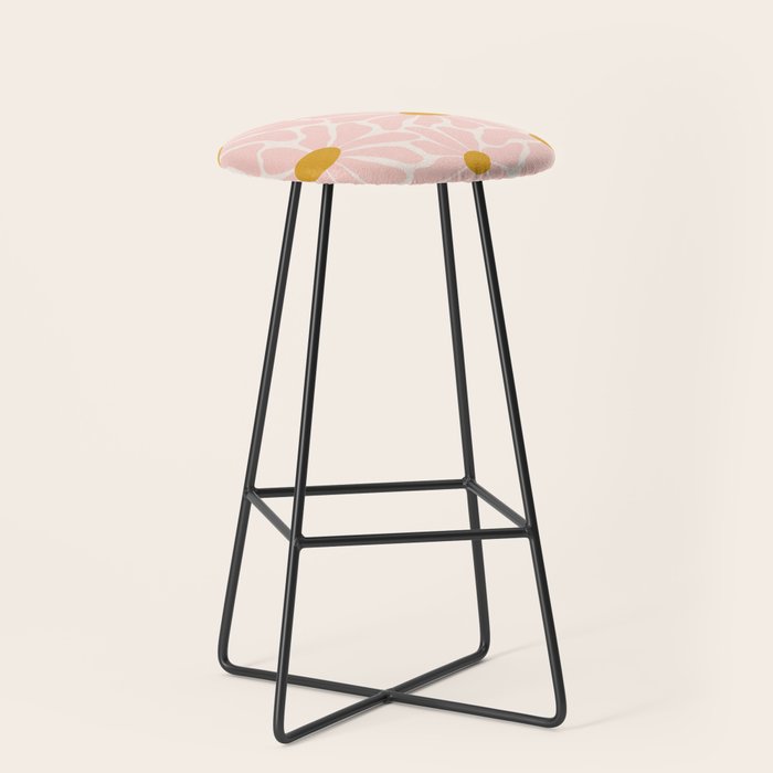 Big Groovy Flower - Light Pink Pastel Stool Gallery Image 1