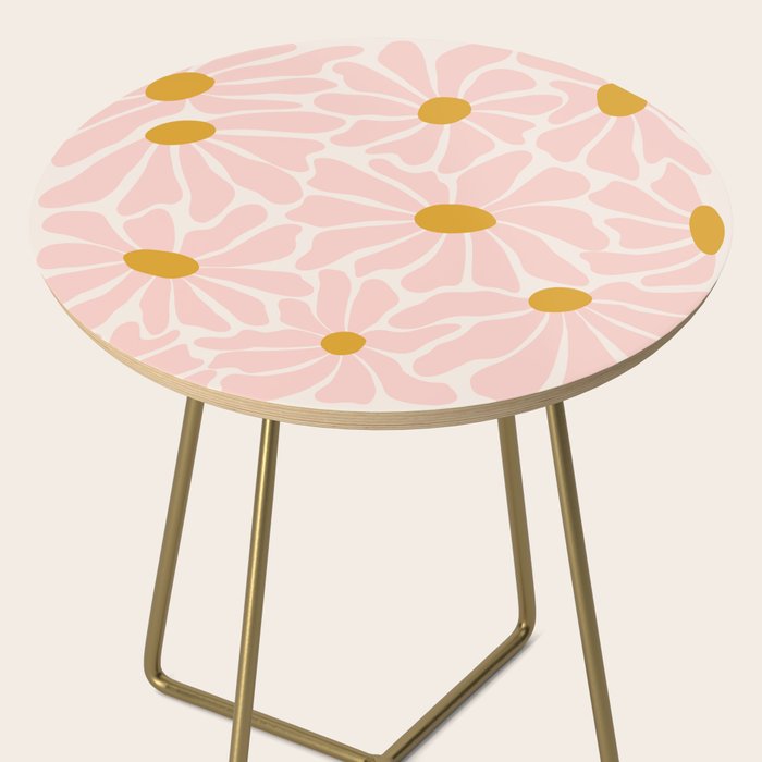 Big Groovy Flower - Light Pink Pastel Side Table Gallery Image 2