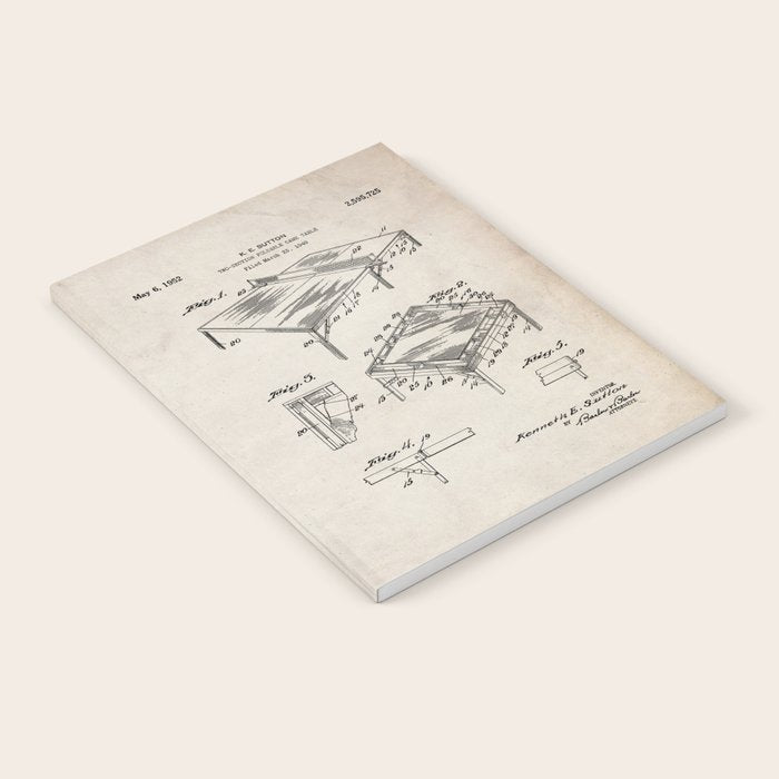 Table Tennis Patent - Tennis Art - Antique Notebook Gallery Image 1