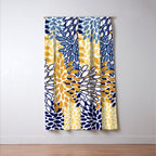 Floral Blooms, Yellow and Blue Flowers Window Curtain Gallery Image 3
