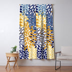 Floral Blooms, Yellow and Blue Flowers Window Curtain Gallery Image 5