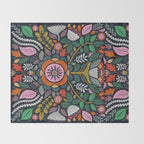 In Bloom | Navy Throw Blanket Gallery Image 2
