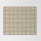 Tattersall Windowpane Check Plaid (tan/black/white) Throw Blanket Gallery Image 2