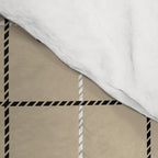 Tattersall Windowpane Check Plaid (tan/black/white) Comforter Gallery Image 4