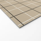 Tattersall Windowpane Check Plaid (tan/black/white) Welcome Mat Gallery Image 2