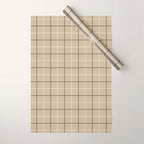 Tattersall Windowpane Check Plaid (tan/black/white) Wrapping Paper Gallery Image 1