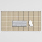 Tattersall Windowpane Check Plaid (tan/black/white) Desk Mat Gallery Image 1