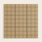 Tattersall Windowpane Check Plaid (tan/black/white) Wood Wall Art Gallery Image 1