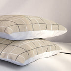 Tattersall Windowpane Check Plaid (tan/black/white) Pillow Sham Gallery Image 3