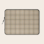 Tattersall Windowpane Check Plaid (tan/black/white) Laptop Sleeve Gallery Image 1