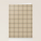 Tattersall Windowpane Check Plaid (tan/black/white) Stationery Card Gallery Image 2