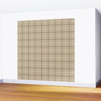 Tattersall Windowpane Check Plaid (tan/black/white) Wall Mural Gallery Image 2