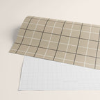 Tattersall Windowpane Check Plaid (tan/black/white) Wrapping Paper Gallery Image 2