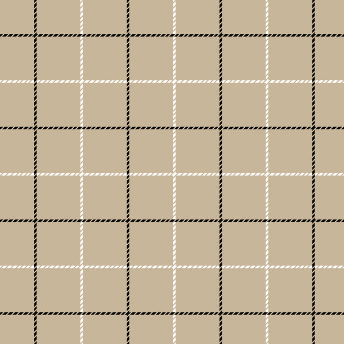 Tattersall Windowpane Check Plaid (tan/black/white) Coffee Mug Gallery Image 2