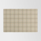 Tattersall Windowpane Check Plaid (tan/black/white) Rug Gallery Image 2