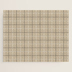 Tattersall Windowpane Check Plaid (tan/black/white) Jigsaw Puzzle Gallery Image 1