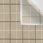 Tattersall Windowpane Check Plaid (tan/black/white) Wall Tapestry Gallery Image 3