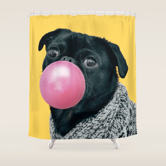 Pug Life: Pop Animals Shower Curtain Gallery Image 1