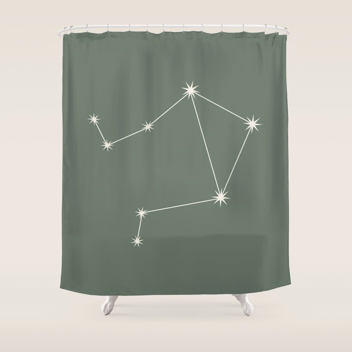 Libra Zodiac Star Constellation Line Art Sage Shower Curtain Gallery Image 1