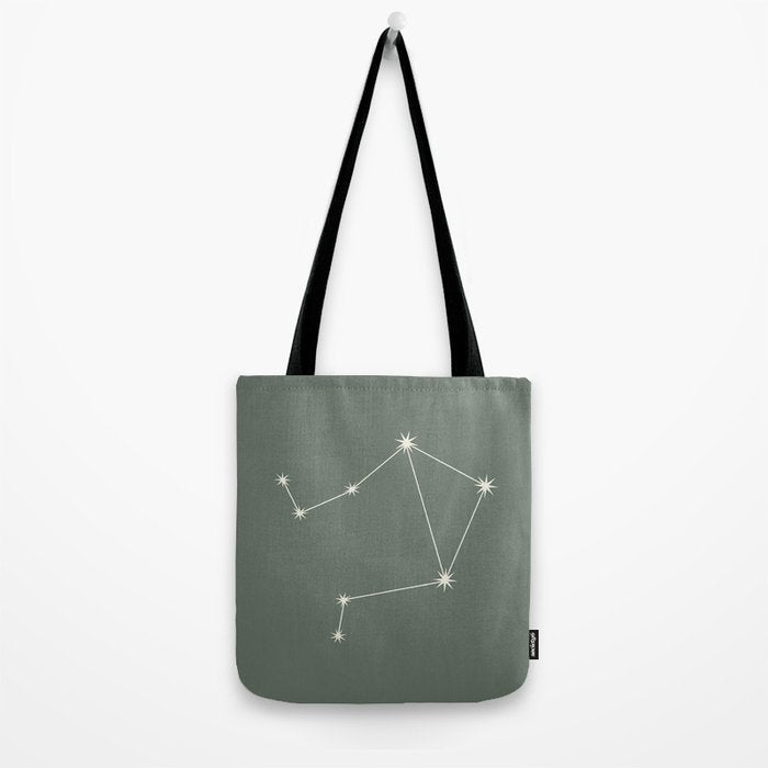 Libra Zodiac Star Constellation Line Art Sage Tote Bag Gallery Image 2
