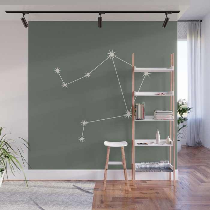 Libra Zodiac Star Constellation Line Art Sage Wall Mural Gallery Image 1