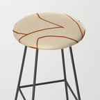 Abstract line art 2 Terracotta 2 Stool Gallery Image 2