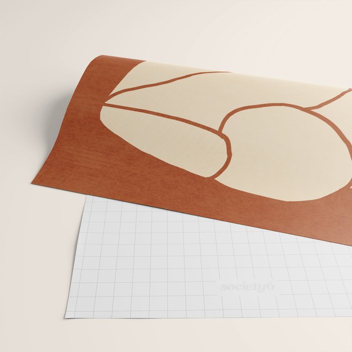 Abstract line art 2 Terracotta 2 Wrapping Paper Gallery Image 2