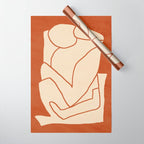 Abstract line art 2 Terracotta 2 Wrapping Paper Gallery Image 1