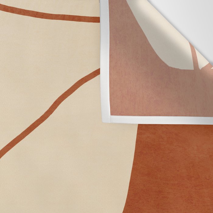 Abstract line art 2 Terracotta 2 Wall Tapestry Gallery Image 3