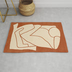 Abstract line art 2 Terracotta 2 Rug Gallery Image 1