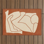 Abstract line art 2 Terracotta 2 Outdoor Rug Gallery Image 1