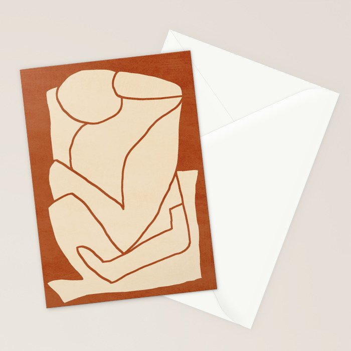 Abstract line art 2 Terracotta 2 Stationery Card Gallery Image 2