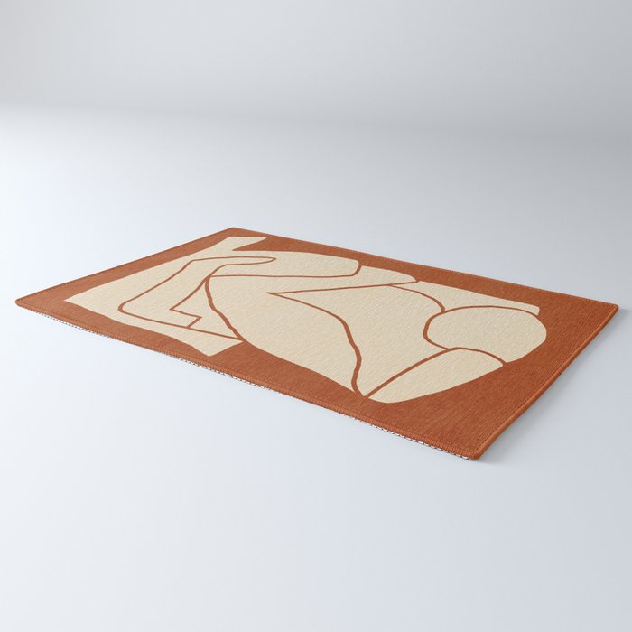 Abstract line art 2 Terracotta 2 Rug Gallery Image 3