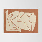 Abstract line art 2 Terracotta 2 Rug Gallery Image 2