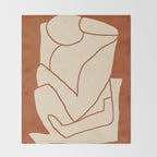 Abstract line art 2 Terracotta 2 Throw Blanket Gallery Image 2