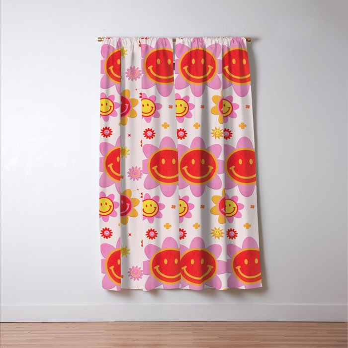 Smiling Flower Faces  Window Curtain Gallery Image 3