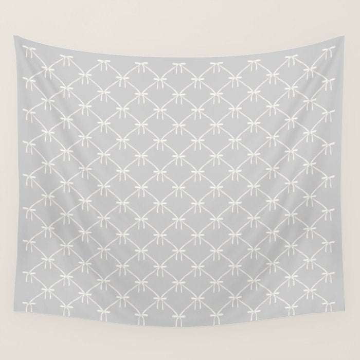 Bows & Ribbons Pattern LX Light Grey Wall Tapestry Gallery Image 4
