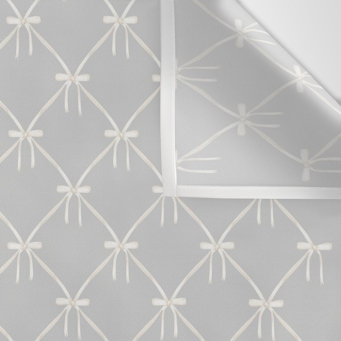 Bows & Ribbons Pattern LX Light Grey Wall Tapestry Gallery Image 3