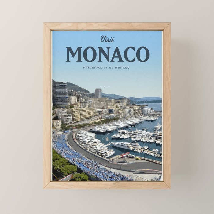 Visit Monaco Mini Art Print Gallery Image 1