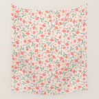 A breath of fresh air - A seamless floral pattern in pinks and reds Wall Tapestry Gallery Image 4