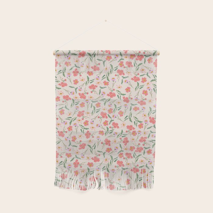 A breath of fresh air - A seamless floral pattern in pinks and reds Wall Hanging Gallery Image 1