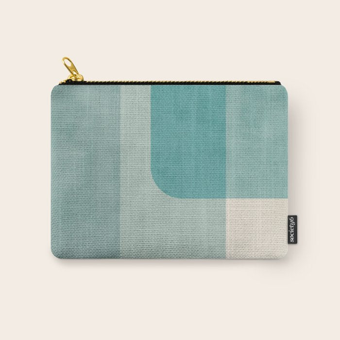 Light Blue Aqua Minimalist Geometric Artwork Carry All Pouch Gallery Image 1