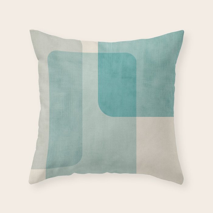 Light Blue Aqua Minimalist Geometric Artwork Throw Pillow Gallery Image 6
