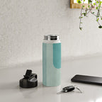 Light Blue Aqua Minimalist Geometric Artwork Water Bottle Gallery Image 4