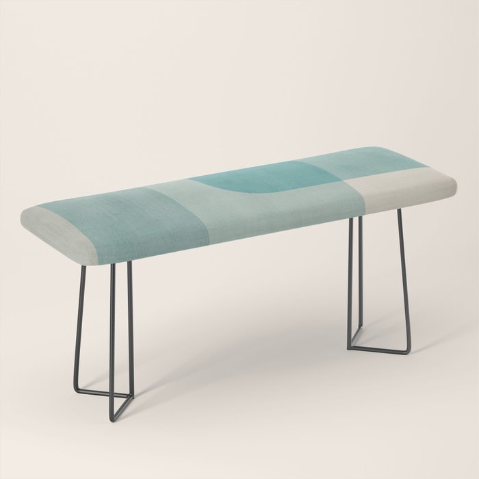 Light Blue Aqua Minimalist Geometric Artwork Bench Gallery Image 1