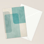 Light Blue Aqua Minimalist Geometric Artwork Stationery Card Gallery Image 2