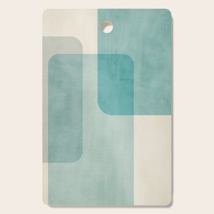 Light Blue Aqua Minimalist Geometric Artwork Cutting Board Gallery Image 1
