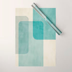 Light Blue Aqua Minimalist Geometric Artwork Wrapping Paper Gallery Image 1