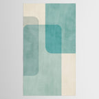 Light Blue Aqua Minimalist Geometric Artwork Tablecloth Gallery Image 2